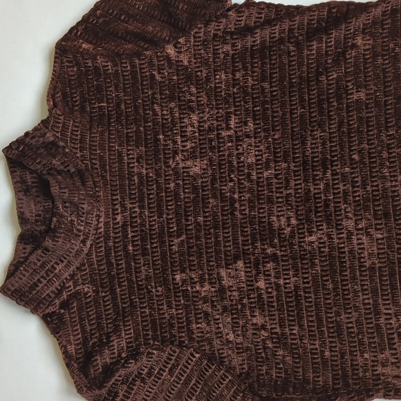 Kathie Lee Collection Turtleneck Short Sleeve Top L Brown - Picture 8 of 11